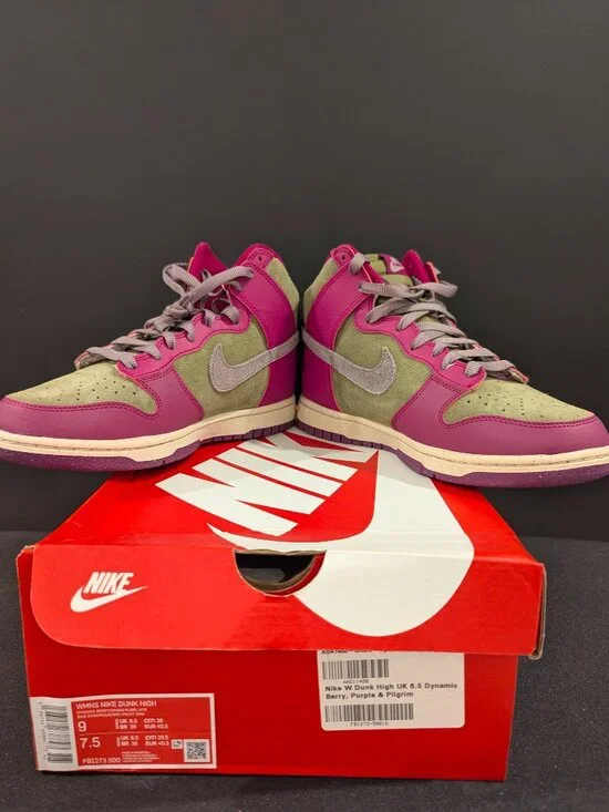 WMNS Nike Dunk High - Sz 9W - Dynamic Berry / Grand Purple Heather - Picture 6 of 7